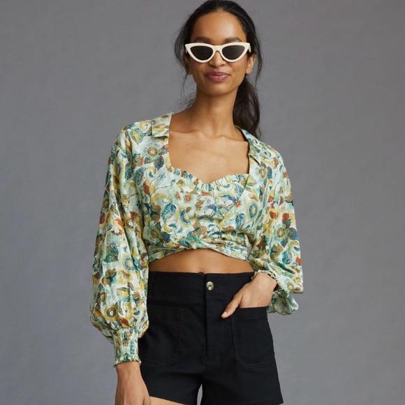 Anthropologie Twist Crop Top Set Size SM - Picture 5 of 16